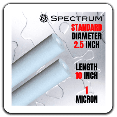 PWS square spectrum trudepth standard cartridge filters 2 5 diam 10inch 1 micron