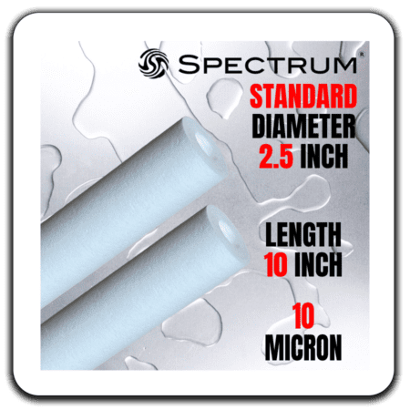 PWS square spectrum trudepth standard cartridge filters 2 5 diam 10inch 10 micron