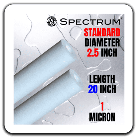 PWS square spectrum trudepth standard cartridge filters 2 5 diam 20inch 1 micron