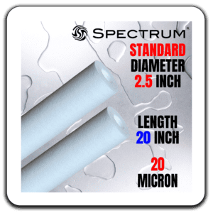 PWS square spectrum trudepth standard cartridge filters 2 5 diam 20inch 20 micron