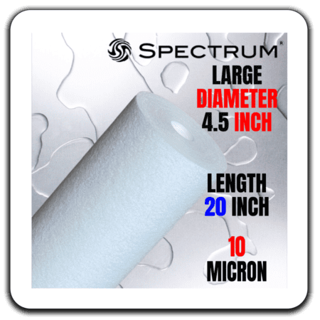 PWS square spectrum trudepth standard cartridge filters 4 5 diam 20inch 10 micron